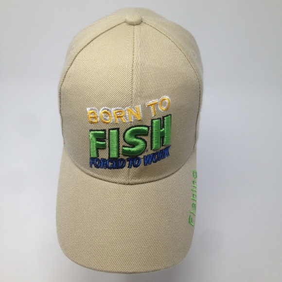 No Brand Other - Born to Fish Fisherman Tan Adjustable Unisex Hat